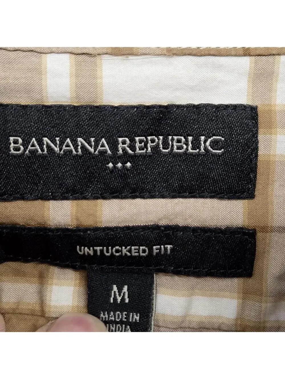 Banana Republic Men's Brown and Tan Shirt